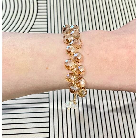 Swarovski Beaded Bracelet- Brown/Gold - Picture 4 of 7